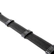 Wodze parciane gumowane ze stoperami 16mm czarne 