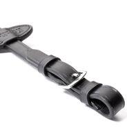 Wodze parciane gumowane ze stoperami 16mm czarne 