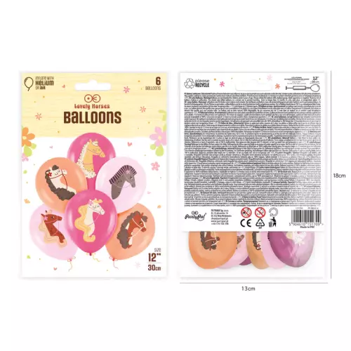 Balony Koniki 30cm 6szt. zestaw