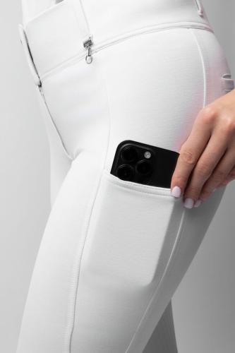 Bryczesy damskie Mira Full Grip białe 